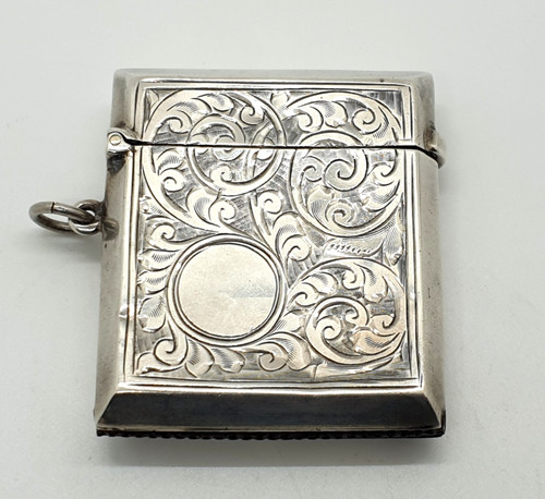 Sterling silver vesta case - sterling,