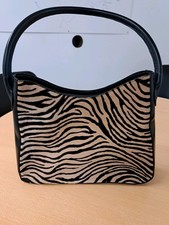 Tiger Stripe Pony Skin Leather Shoulder Bag