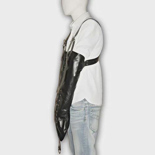 Black leather arm - arm, binder