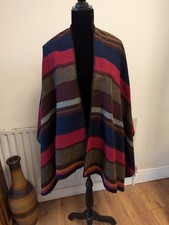 Topshop Scarf Shrug Poncho Womens Winter Wrap Boho Hippie Warm striped autumnal 