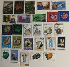 Minerals, Rocks & Fossil Stamps Collection - 25 to 100 Different Stamps 