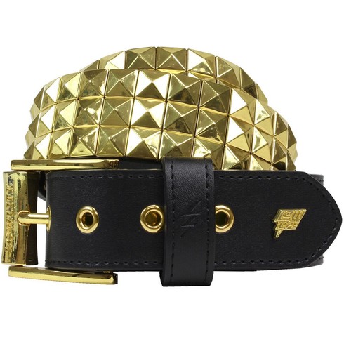 Triple studded leather belt - studded,