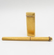 LES MUST DE CARTIER GOLD PLATED BALLPOINT PEN / BIRO & LIGHTER SET BOXED