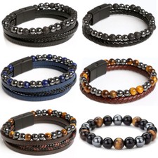 Mens Women Magnetic Bracelet Therapy Weight Loss Arthritis Health Pain Relief UK