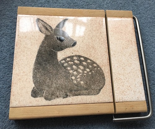 Vintage deer print tile and - deer,