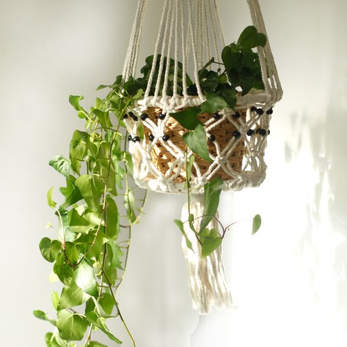 Macrame pot holder 77cm 22cm - macrame,