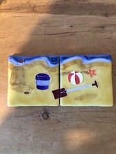 Ceramic Tiles Beach Scene Sand Bucket Spade Ball Decorative