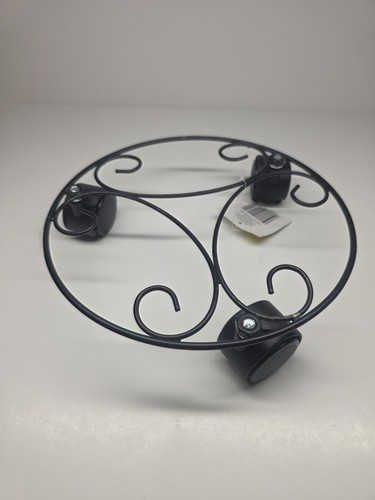 Round metal plant pot trolley - plant,