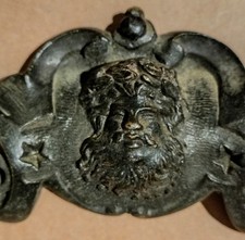 Grand Tour Bronze Bacchus Head Fragment of Furniture Decoration, c1860 10cm