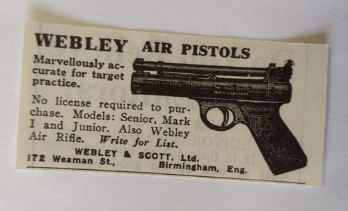 1938 webley scott air - webley, &
