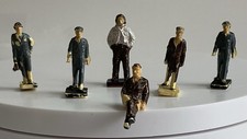 6 Vintage Miniature Railway Figures, Hand Painted Plastic, Railway, Dolls House
