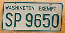 WASHINGTON STATE POLICE / PATROL EXEMPT LICENSE PLATE " SP 9650 " WA
