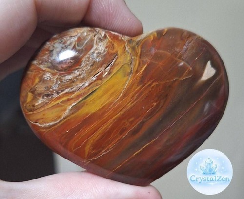 Petrified wood polished heart - petrified,