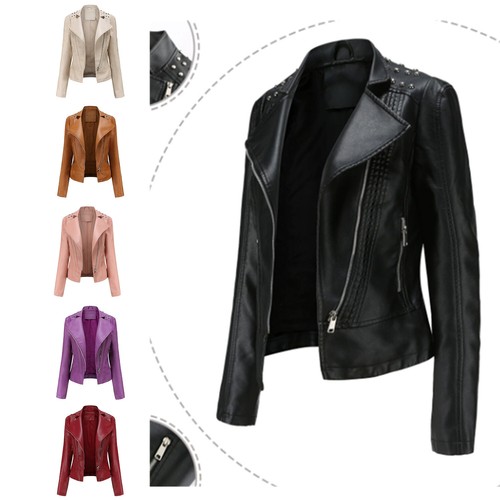 Women hooded leather jacket - hooded,