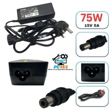 Genuine Toshiba Laptop Charger 15V - 5A 75W with Power Lead