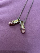RARE Wizard Of Oz Dorothy’s Ruby Red Slippers Necklace