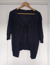 Nice Navy Silk Mix Beaded