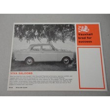 VAUXHALL VX 4/90 SL VIVA SALOON ENGLISH CAR BROCHURE 3 PAGE REF. VX1663/10/65