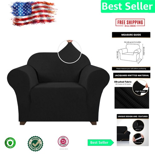 Elegant black stretch - black, armchair