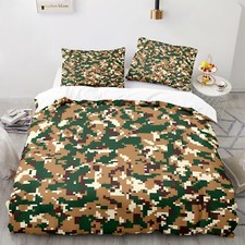 Camouflage Bed Set Combat Army Doona Quilt Duvet Cover Single Double Queen Size