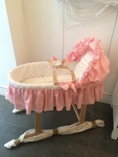 Moses Basket white quilted