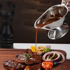 Gravy Boat Stainless Steel Sauce Boat Relish Server Jug Seasoning Cup Kitchen