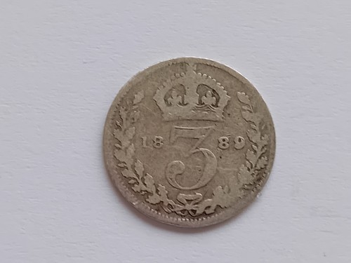 1889 silver threepence - threepence,