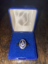 9ct gold masonic swivel signet ring , Size U
