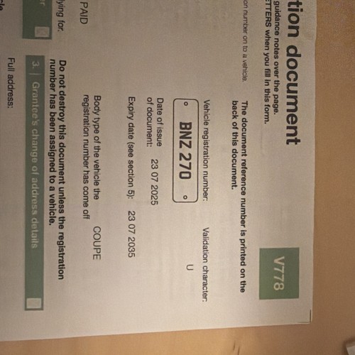 Bnz270 private registration - private,