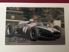 Jack Brabham 1926-2014 Grand Prix Card school 1960 Signed Photo Postcard F1 2