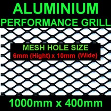 1 x Black Aluminium Racing Grille Net Vent Race Car Tuning 40x100cm Mesh 6x10mm