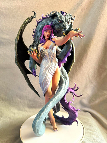 Fantasy dragon lady figurine - lady,
