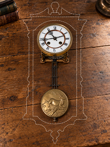 Antique wall clock - wall, movement