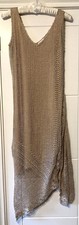 Karen Millen Long Gold Fitted Crochet Dress Size 3