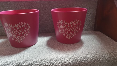 Pair plant pots with heart - with,
