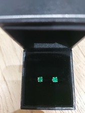 9ct Gold Emerald Stud Earrings