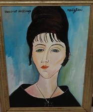 Modigliani Reproduction "Girl With Pendant" (Beatrice Hastings) Oil Painting