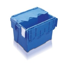 5 x Used Blue Removal Storage Crates Box Container 25L
