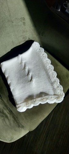Hand knitted baby shawl - baby,