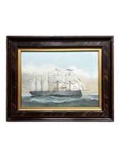 19th Century Watercolor Painting, H.M.S. Northumberland by T. Beaumont