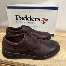 Padders Air Mens Raisin (Burgundy) Colour Leather Riptape Shoes Brand New Size 9