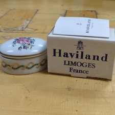 Limoges France Haviland Oval Porcelain Floral Trinket Box