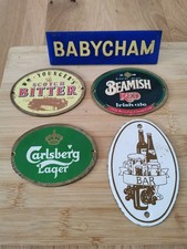 Metal Beer Pump Badges Beamish Red WM Younger Scotch Bitter Carlsberg And Other