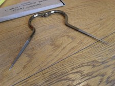 vintage hughes single handed brass chart dividers marine nautical measuring