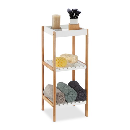 Bathroom shelf bamboo storage - bamboo,