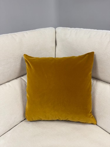 Tetrad velvet mustard cushion - tetrad,