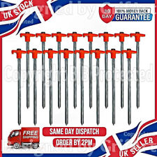 16PC STRONG HEAVY DUTY TENT PEGS HARD GROUND METAL STEEL AWNING GAZEBO TARPAULIN