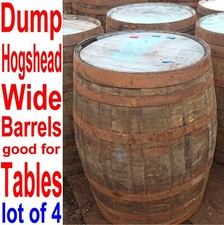 4 Dump Hogshead Wide Wisky/Beer Barrels for planters, outdoor pub/garden tables