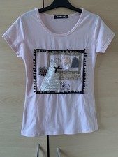 Punky fish Women’s short-sleeved pink T-shirt size size small UK8