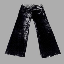 BLUNAUTA Black Viscose And Silk Iridescent Wide Leg Evening Party Trousers IT 42